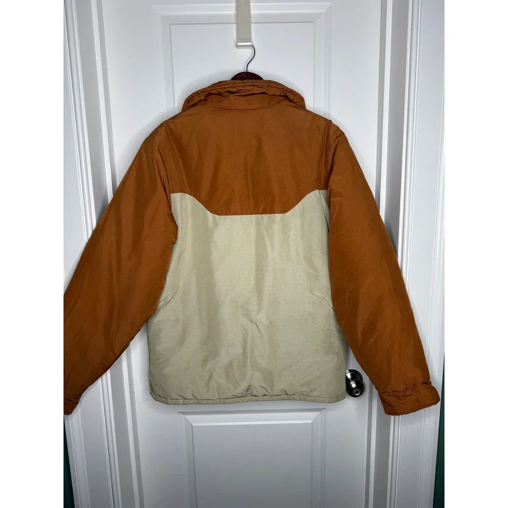 Vintage Jansport‎ Color Block Puffer Jacket Brown Tan Western Style Size L